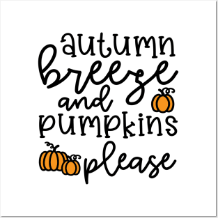 Autumn Leaves and Pumpkins Please Fall Halloween Cute Funny Posters and Art